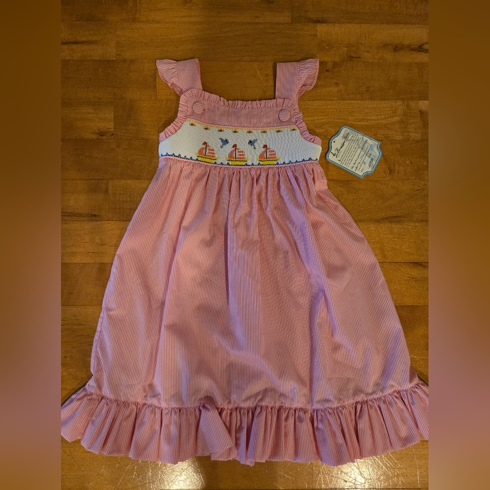 NWT Remember Nguyen 3T Smocked Kids Sailboat Dress